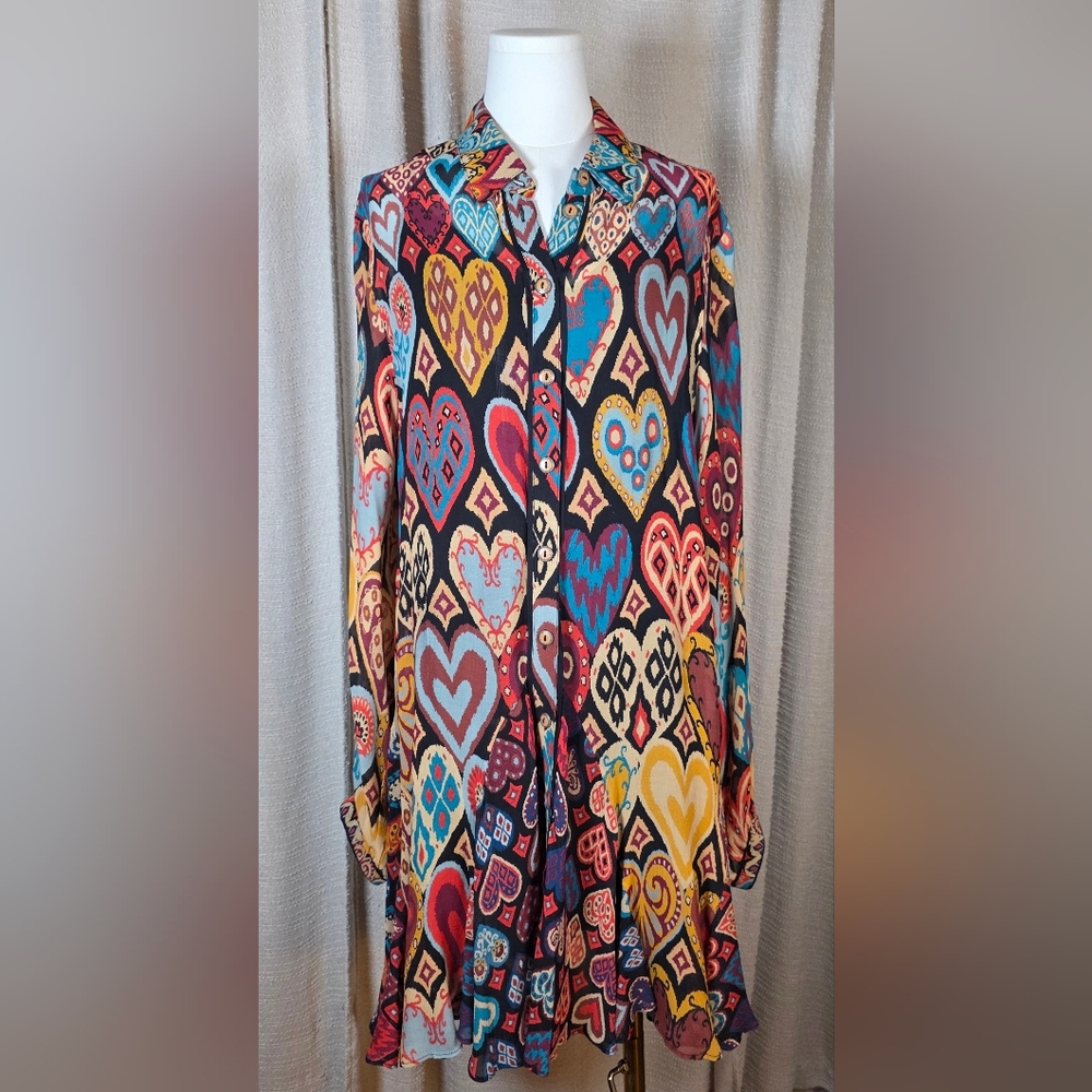 FARM Rio Colorful Heart Long Sleeve Dress - Picture 12 of 17